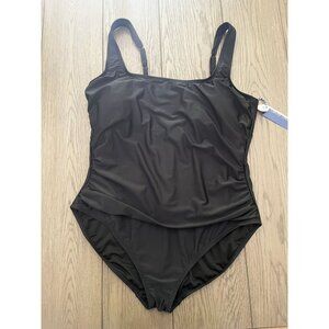 NWT Black One-Piece Swimsuit With Adjustable Straps & Inner Support Band By Sonn